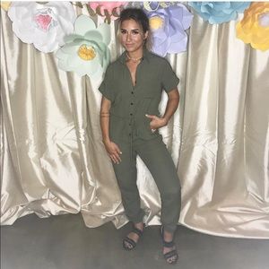 Kittenish Olive Green Jumpsuit